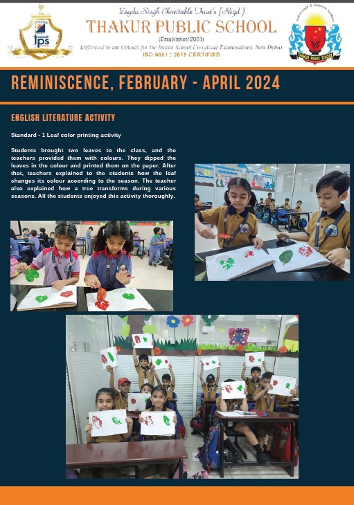 REMINISCENCE FEBRUARY TO APRIL 2023 PRIMARY AND SECONDARY cover