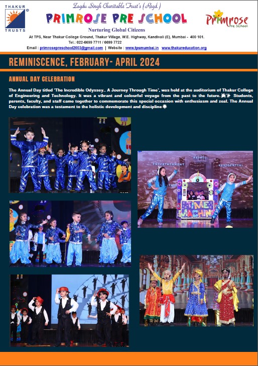 REMINISCENCE FEBRUARY TO APRIL 2023 PRIMROSE PRE SCHOOL cover