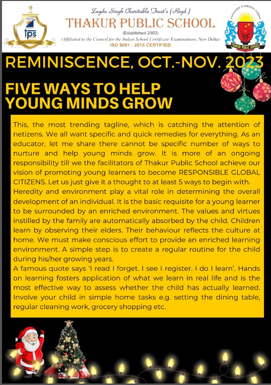 REMINISCENCE OCTOBER AND NOVEMBER 2023 PRIMARY AND SECONDARY cover